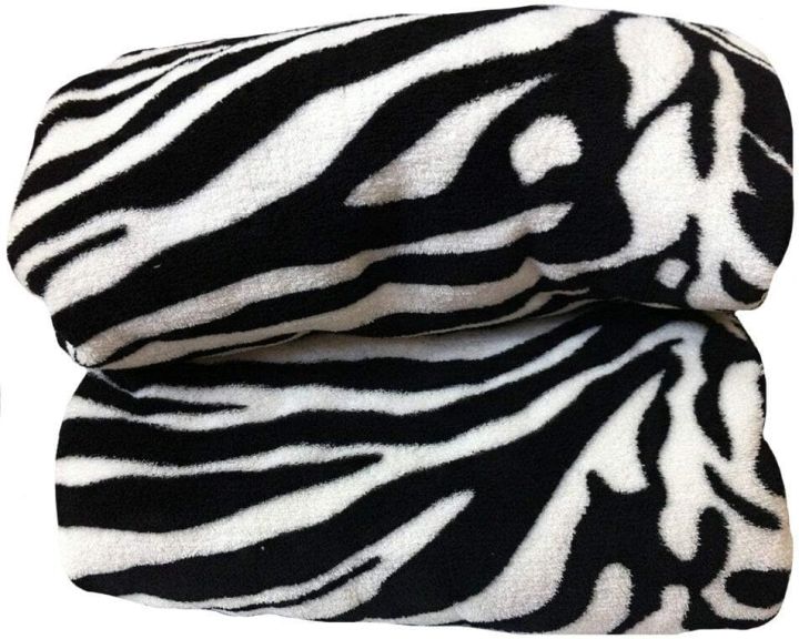 Faux Fur Zebra Print Throw Blanket For Bedding