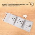 3 Pockets Cute Wall Mounted Storage Bag Closet Organizer Clothes Hanging Storage Bag Children Room Pouch Home Decor. 