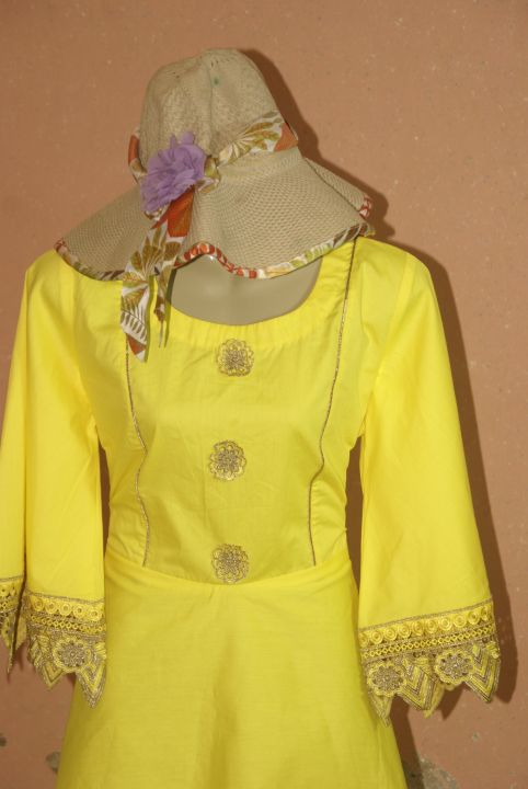 Yellow%20Stylish%20mini%20embroidered%20frock%20-%20Image%2010
