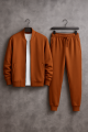 Manfinity Men's Zippered Warm Lined Sweatshirt and Trouser Two Pieces Set. 