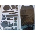 Engine sticker set and fuel tank top side sticker for motorcycle cd70. 