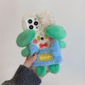 Fashion Cute Plush Dog Phone Case For iPhone 14 Plus 11 12 13 Pro Max Soft Cover Kawaii Cartoon Protective Cases For 14 Pro Capa. 