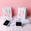 128g Light Blue Jewelry Box Sponge Technology Blue 900g Cardboard Necklace Packaging Box Minimalist Jewelry Box for Earrings Bracelets Rings. 