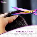 CANDURE Hairdressing Barber Thinning Hair Scissor for Professional Hairdressers Barbers Stainless Steel Hair Cloth Cutting -Silver Black 6 inch & MultiColored 6.5 inch- Salon Tailors Crafting Men Women Children Beauty Export Best Quality Home Use 6” 6.5”. 