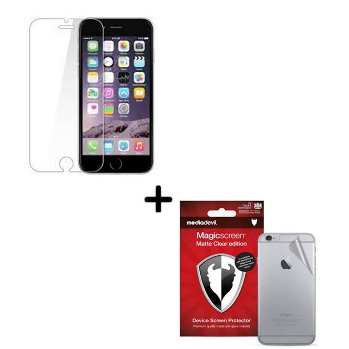 Iphone 6 Plus Polish 2.5D Tempered Glass Screen Protector +  Iphone 6+ Back Protector Matte For For Iphone 6s plus