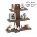 3 Tier floating wall rack Wall hanging decoration shelf Book shelf Wall Shelf Shelves for Living Room Book Shelfs (3 Shelves) (Standard, Brown). 