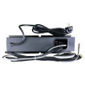 Slide Door Black & Silver Conference Table Technology Box with Wires. 