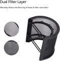 Professional upgrade microphone pop filter shield, microphone pop filter, U-shaped windscreen mask, metal mesh mic windscreen for studio. 