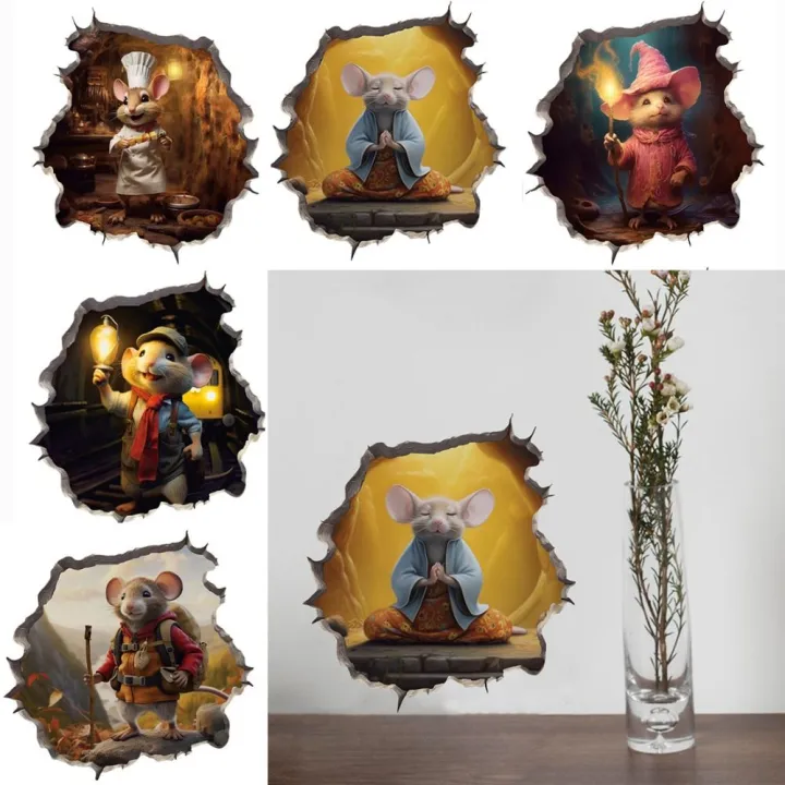 Mouse%20Hole%20Wall%20Sticker%20Mouse%20Hole%20Stickers%20Cute%20Cartoon%20Decals%20PVC%20Little%20Mice%20Decals%20Home%20Decor%20Wall%20Hole%20Decal%203D%20Rat%20Hole%20Wall%20Sticker%20-%20Image%202