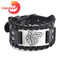 Vist Fox Men Bangle Wide Cool Animal Head Male Bracelet. 