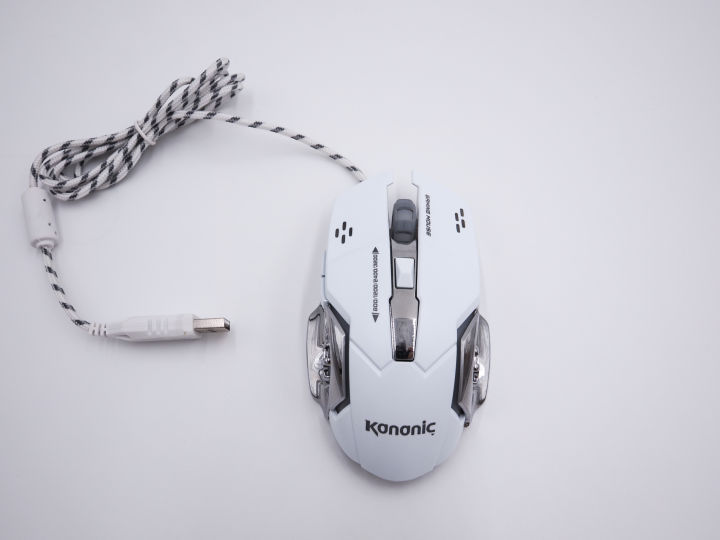 Kananic White Edition RGB Mouse Gaming Mouse, adjustable DPI speed ...