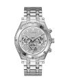 Guess Mens Silver Case with Crystals Silver Glitz Multi-Function Dial with Crystals Silver Steel Bracelet with Crystals Watch-GW0261G1. 