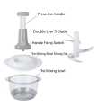 Manual Hand Operated  Chopper Pump Action With Free 3 Blades Food Processor Portable Container And Easy To Clean Kitchen Gadget || SILVER FOX ECOM. 