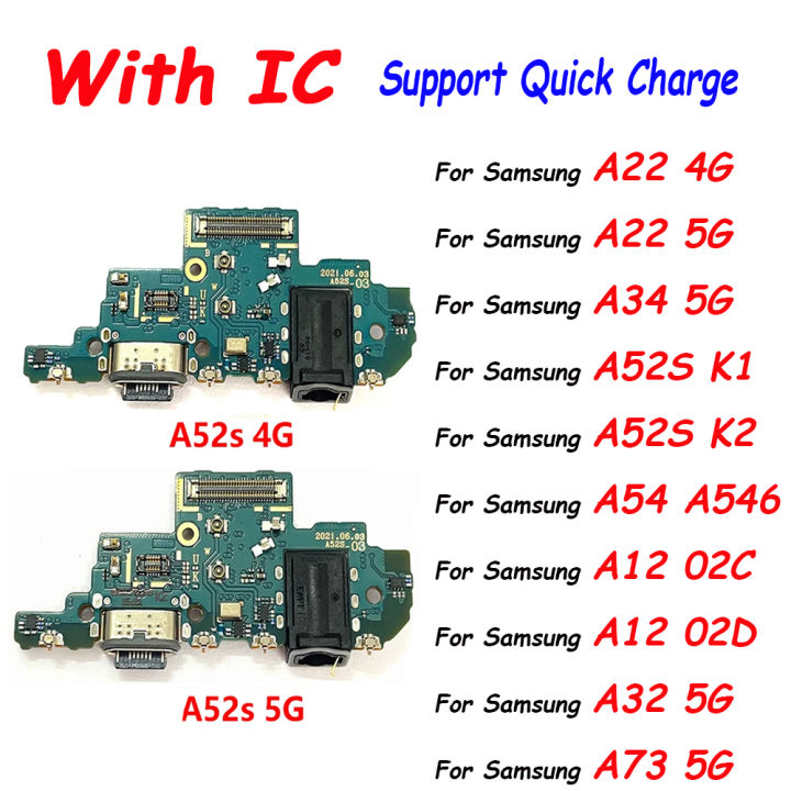 USB Charging Dock Jack Plug Socket Port Connector Charge Board Flex For Samsung A72 A52 A22 A32 4G 5G A52S 5G A02 02D A73 A34