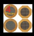 4 Pieces Heat Resistance insulated Bamboo Placement Heat pad, heat mat bowls, kettles coasters, Wooden Tea mat Diff Shapes. 