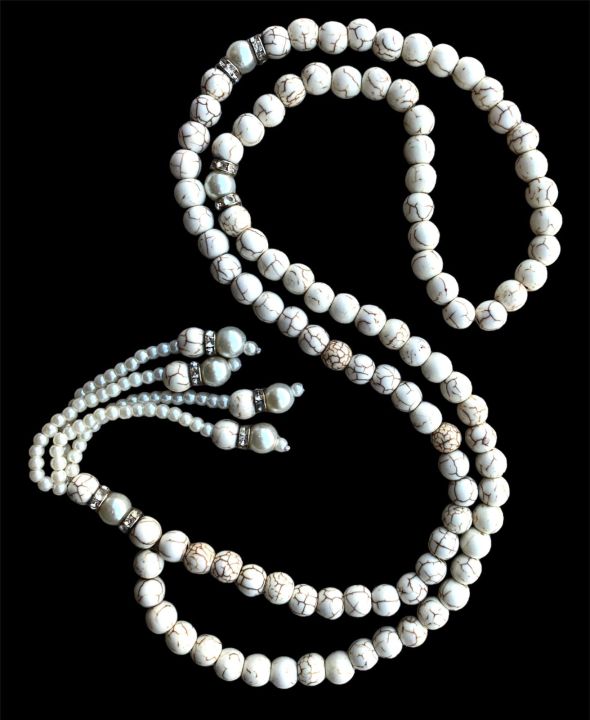 100%20Beads%20White%20Feroza%20Prayer%20Beads%20(8MM)%20Tesbih-Tasbih-Tasbeeh-Misbaha-Masbaha-Subha-Sebha-Sibha-Worry%20Beads-Rosary%20-%20Image%203