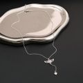 Kpop Fairy Wings Pink Heart Crystal Pendant Necklace Y2K Egirl Emo Women Heart Clavicle Chain Choker Fashion Jewelry Gifts. 