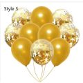 5 GOLDEN BALLOON AND 5 CONFETTI FILLED BALLOONS ( PACK OF 10 LATEX BALLOONS ). 
