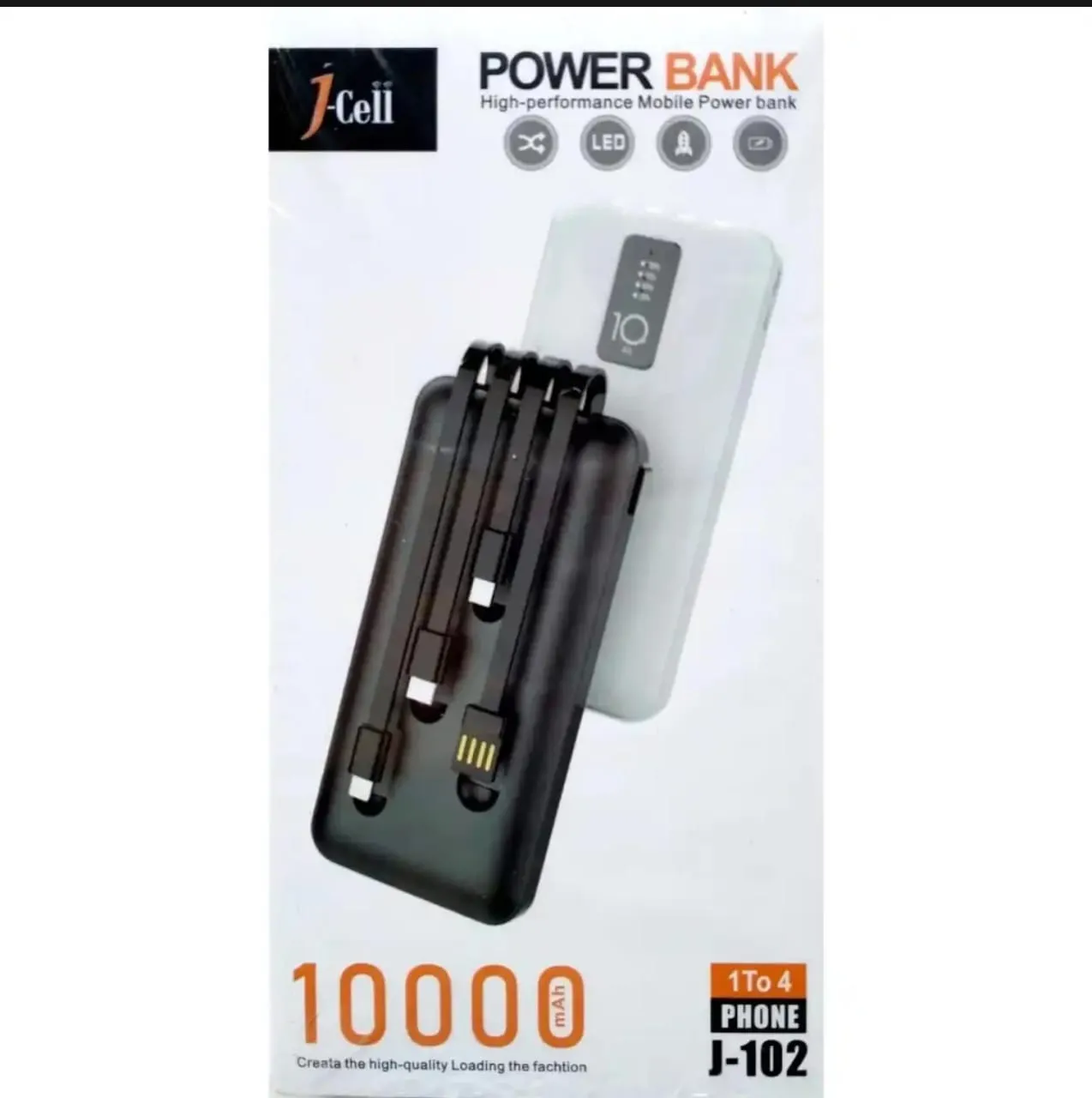 10000&150000 mah mini power bank with 4 cable type B type c 4in1 fast charging best quality power bank with cable for all phones