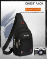 MEN'S CASUAL  Crossbody 3 ZIPPER CHEST CROSSBODY Men Travel Messenger Bag Cross Body Bag Design for earphone. 