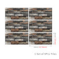 6Pcs 3D Self-Adhesive Wall Sticker 30x15cm Oil Proof Waterproof Brick Stone Imitation Brick Tile Stone Particle Wallpaper Decals. 