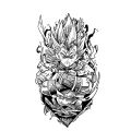 Dragon Super Saiyan Tattoo Arm Decoration Son Goku Flower Arm Vegeta Iv Children's Toys Birthday. 