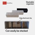 Drawer Organizer – Durable Plastic Storage Box with 4 Compartments for Kitchen, Closet, Office, or Bathroom – Space-saving Partition Divider for Drawers – Compact Multi-purpose Organizer for Makeup, Stationery, and space saver – 26.2 x 9 x 7.5 cm. 