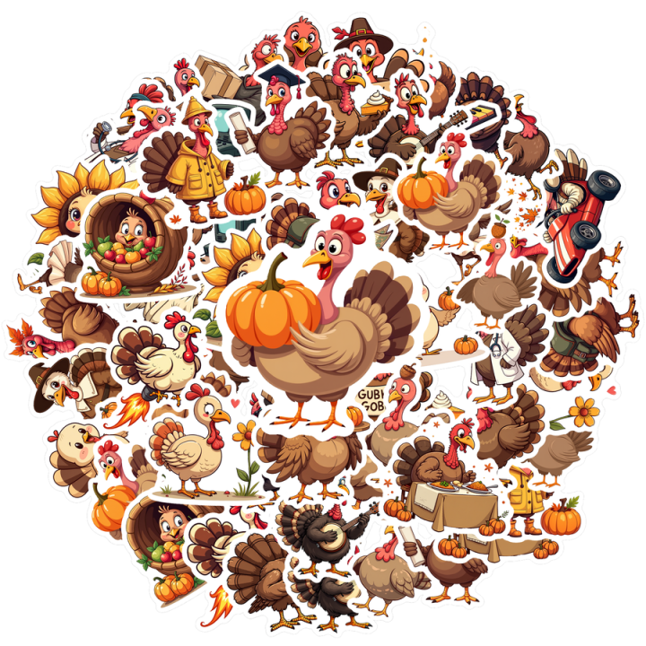 Waterproof Turkey Stickers Vinyl Stickers Cartoon Stickers for ...
