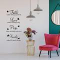 Inspirational Wall Quote Stickers Faith Hope Love Family Decals for Home, Classroom & Office Motivational Wall Decor. 