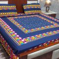 Embroidered Patch Work King Size BedSheet - High Quality - Cotton Double Bedsheet Embroided - FSDBazar. 