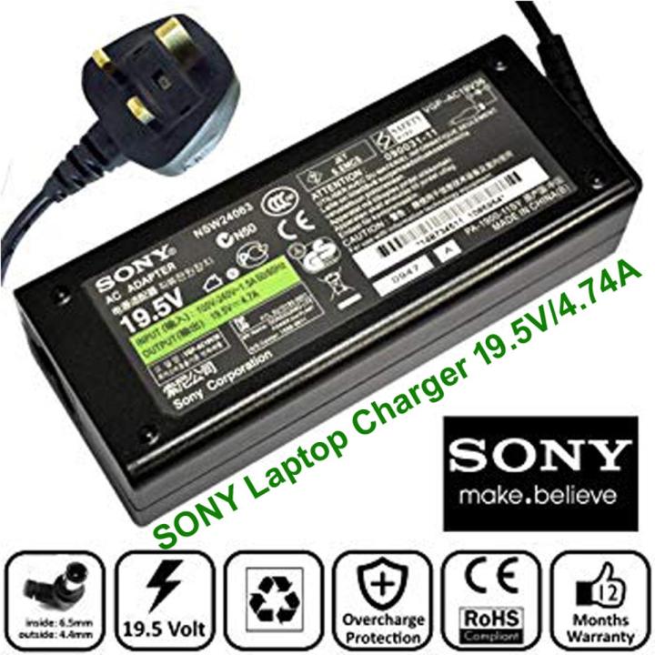 Original SONY Laptop Charger 19.5V/4.74A For VAIO PCG VGP VGN Series Without Power Cable