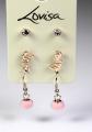 Lovisa Gold Plated  Drop Earrings With Stones Love And Pom Shape Fashion Jewelry Pack Of 3  For Girls, Women, Her High Quality. 