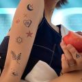 77 Kinds Of Cute Tattoo Stickers Bear Star Smiley Face English Temporary Tattoos Suitable For Summer Tattoos. 