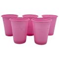PINK COLOR PLATES AND CUPS - PLASTIC PLATES AND CUPS - PACK OF 10. 