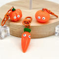 Creative Easter Keychain Novelty PVC pumpkin orange carrot shape Carrot Keyring  Cute Fruit Keychain for Fashion Accessory Easter Present Car Keys Women's Accessory Backpack Decor. 