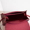 Semi-circle Saddle bag Chic Solid color Shoulder bag Crossbody bag Golden tassel Double layer Small square bag for Casual Daily. 