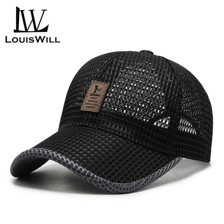LouisWill Cap For Men Baseball Cap Summer Baseball Hat For Men Golf Short Brim Hat Thin Breathable Fashion Cap Sun Mesh Big Head Circumference Peaked Caps For Boys