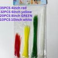 MIX Cable Tie RED/ YELLOW/WHITE/GREEN Color Self-locking Plastic Wire Zip Tie. 