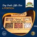 Dry Fruit Gift  Basket- Wood Quality [ 6 ITEMS A box 1300gm  Dray fruits in Box. 