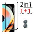For oppo Realme 10 Pro plus 2in1 9H with black border Tempered Glass For oppo Realme 10 Pro plus Glass Screen Protector oppo Realme 10 Pro plus Cover Protective Film Camera lens film. 