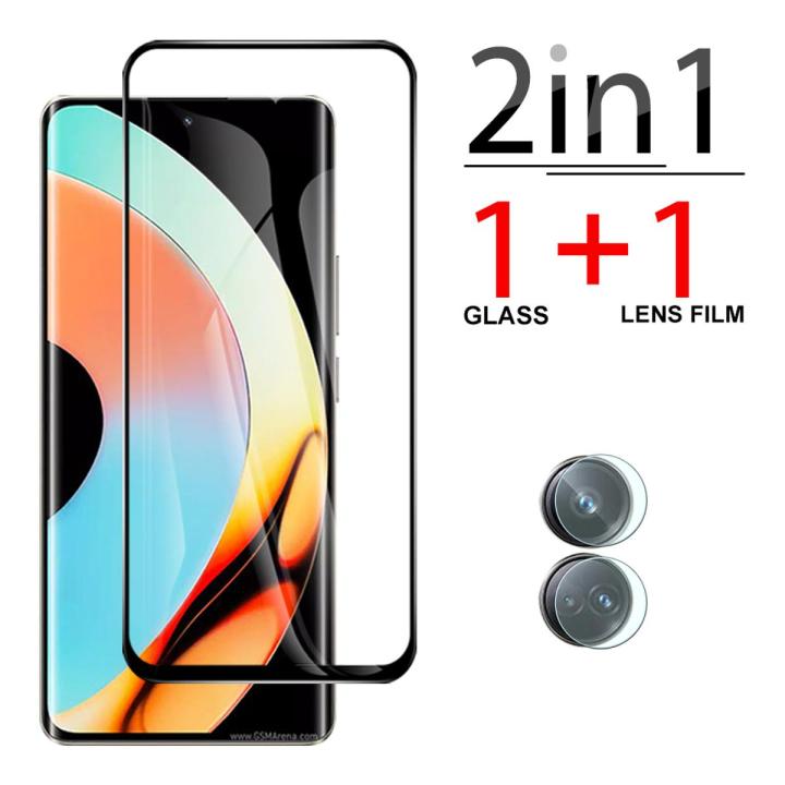 For oppo Realme 10 Pro plus 2in1 9H with black border Tempered Glass For oppo Realme 10 Pro plus Glass Screen Protector oppo Realme 10 Pro plus Cover Protective Film Camera lens film