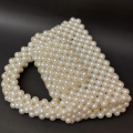Hand Made Pearl Bags, Beaded Shoulder Bag Mini Flap Bag for Women Girl. 