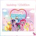 Cartoon Little Pony Birthday Party Decoration Plates Cup Pink Pony Latex Balloon Tablecloth Baby Shower Kid Girls Party Supplies. 