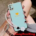 Casing Samsung A31 phone case softcase electroplated silicone shockproof protector smooth protective bumper cover new design with lanyard for girls ddaxss01. 