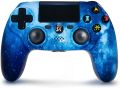Wireless Controller for PS4, Blue Galaxy Nebula Style High Performance Double Vibration Controller Compatible with PlayStation 4 /Pro/Slim/PC with Sensitive Touch Pad, Audio Function, Mini LED Indicator. 
