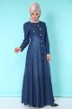 Tarseel - Front Buttoned Denim Abaya - Front Open Stylish Flare Abaya Jeans Abaya For Women. 