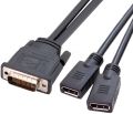 DMS 59 Pin to 2 DisplayPort Cable, DMS 59 Pin Male to DisplayPort Female Dual Monitor Extension Cable Adapter for Lhf Graphics Card. 