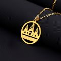 New Yezidi Lalish Pendant Necklace For Women Men Gold Silver Color Stainless Steel Holiest Temple of the Yazidis Jewelry. 