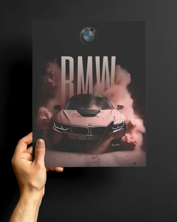 BMW%20i8%20Supercar%20Poster%20-%20A4%20Size%20with%20Wooden%20Frame%20&%20Plexiglass%20-%20Free%20Shipping!%20-%20Image%202