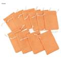 10pcs Linen Drawstring Bags Wedding Party Gift Bag Pouches Orange,10x14cm. 